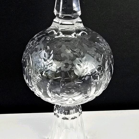10" Etched Cut Crystal Christmas Tree Topper Vintage Rogaska Gallia - Picture 2 of 7